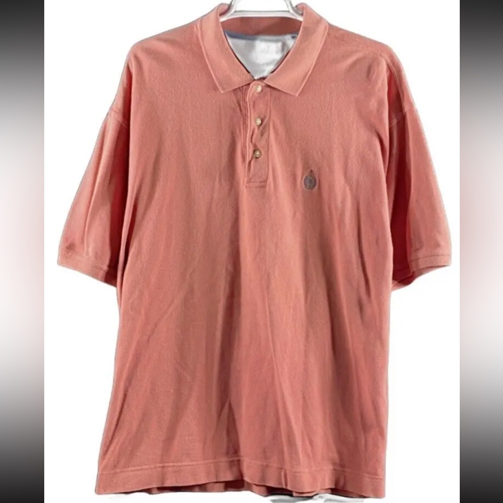Bugle Boy Company Orange Regular L Men Polo Short Sleeve 90's Cotton Knit Solid